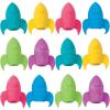 Fun Express Rocket Ship Pencil Top Erasers – Stationery – VBS Vacation Bible School Supplies/Decor – 12 Pieces