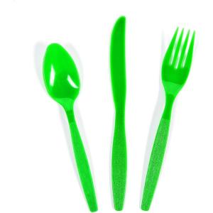 Bulk Plastic Cutlery Sets for 70, 210 Pieces, Spoons, Knives, Forks, Party and Wedding Supplies (Burgundy)(Green)