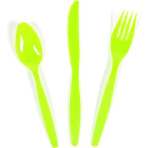Bulk Plastic Cutlery Sets for 70, 210 Pieces, Spoons, Knives, Forks, Party and Wedding Supplies (Burgundy)(Lime Green)