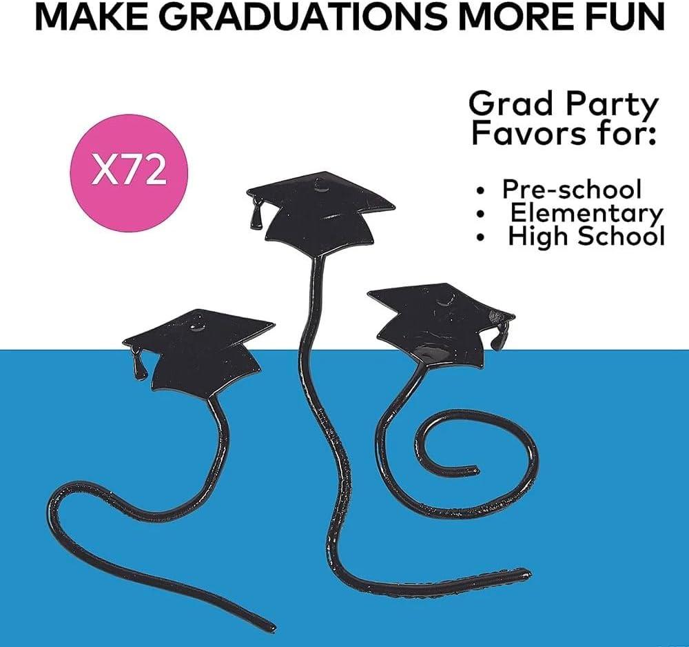 imageFun Express Assorted Color Graduation Mortarboard Hat Sticky Toys 175quot 72 Pieces Perfect Party Favor ampamp Keepsake