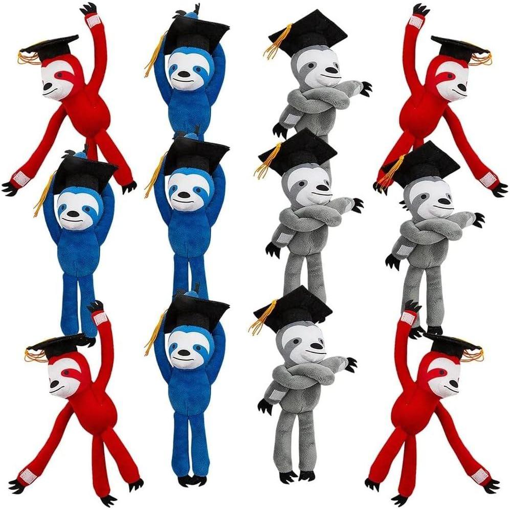 imageFun Express Grad Long Arm Sloth Toys Long Arm Leg for Girl Boy Huggable Birthday Party Favor Gift Birthday Gift for Boys and Girls 12 Pieces