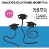 Fun Express Assorted Color Graduation Mortarboard Hat Sticky Toys – 1.75″, 72 Pieces – Perfect Party Favor & Keepsake