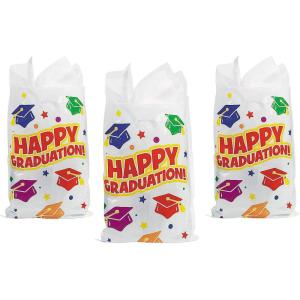 Fun Express – Elementary Graduation Treat Bags (50pc) for Graduation – Party Supplies – Bags – Plastic Bags – Graduation – 50 Pieces
