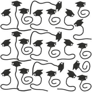 Fun Express Assorted Color Graduation Mortarboard Hat Sticky Toys – 1.75″, 72 Pieces – Perfect Party Favor & Keepsake
