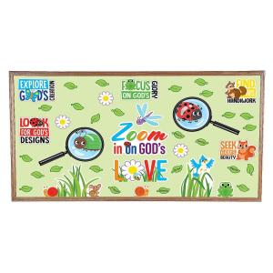 Zoom in VBS Classroom Bulletin Board Set – 59 Pieces, Vacation Bible School Supplies