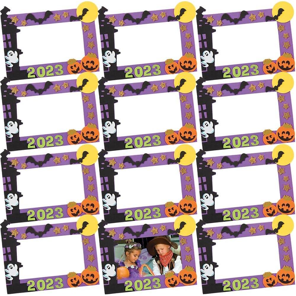 imageFun Express 2021 Dated Halloween Picture Frame Craft Kit  Makes 12 DIY Crafts for Kids