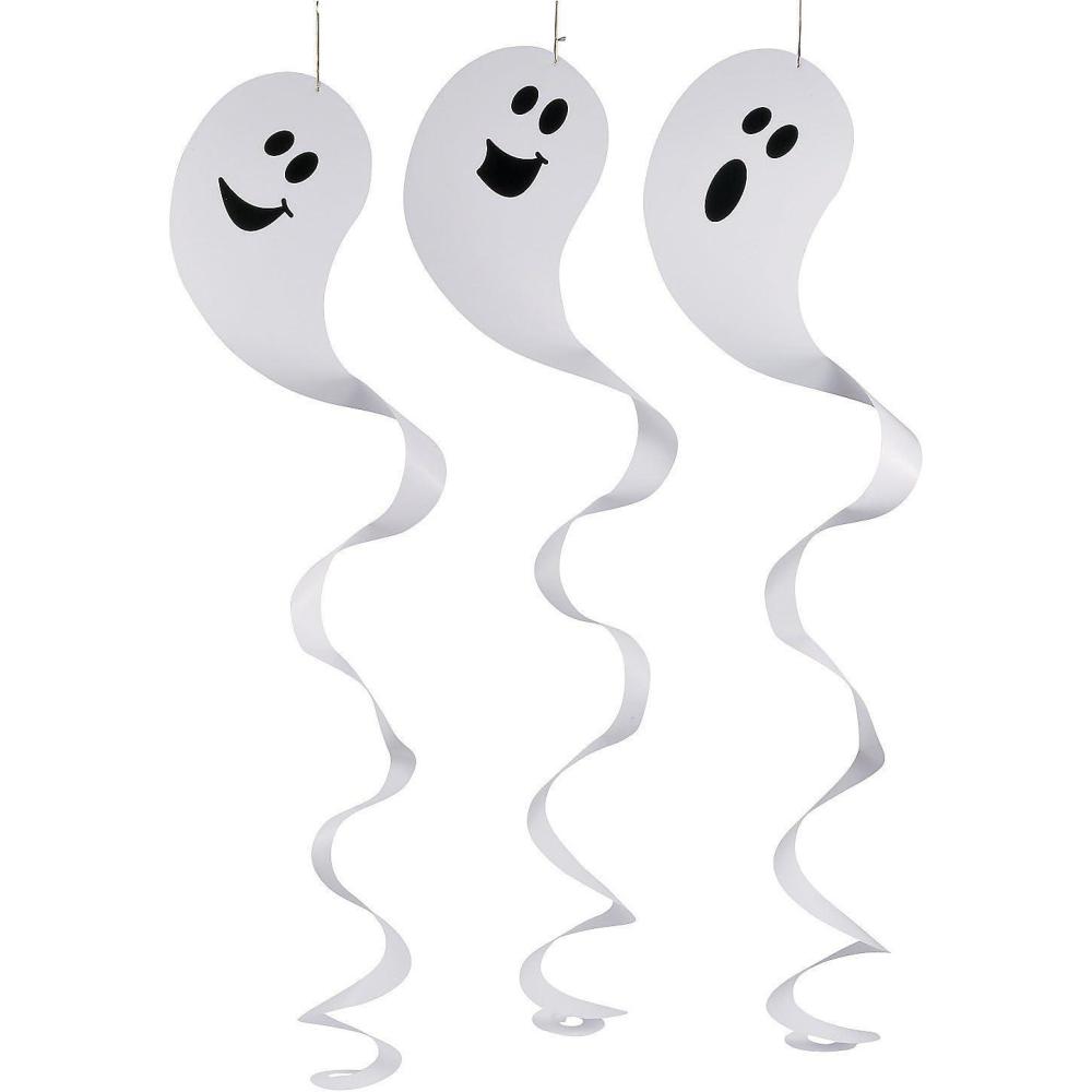 imageGiant Ghost Dangling Swirls set of 12 Halloween Party Decor