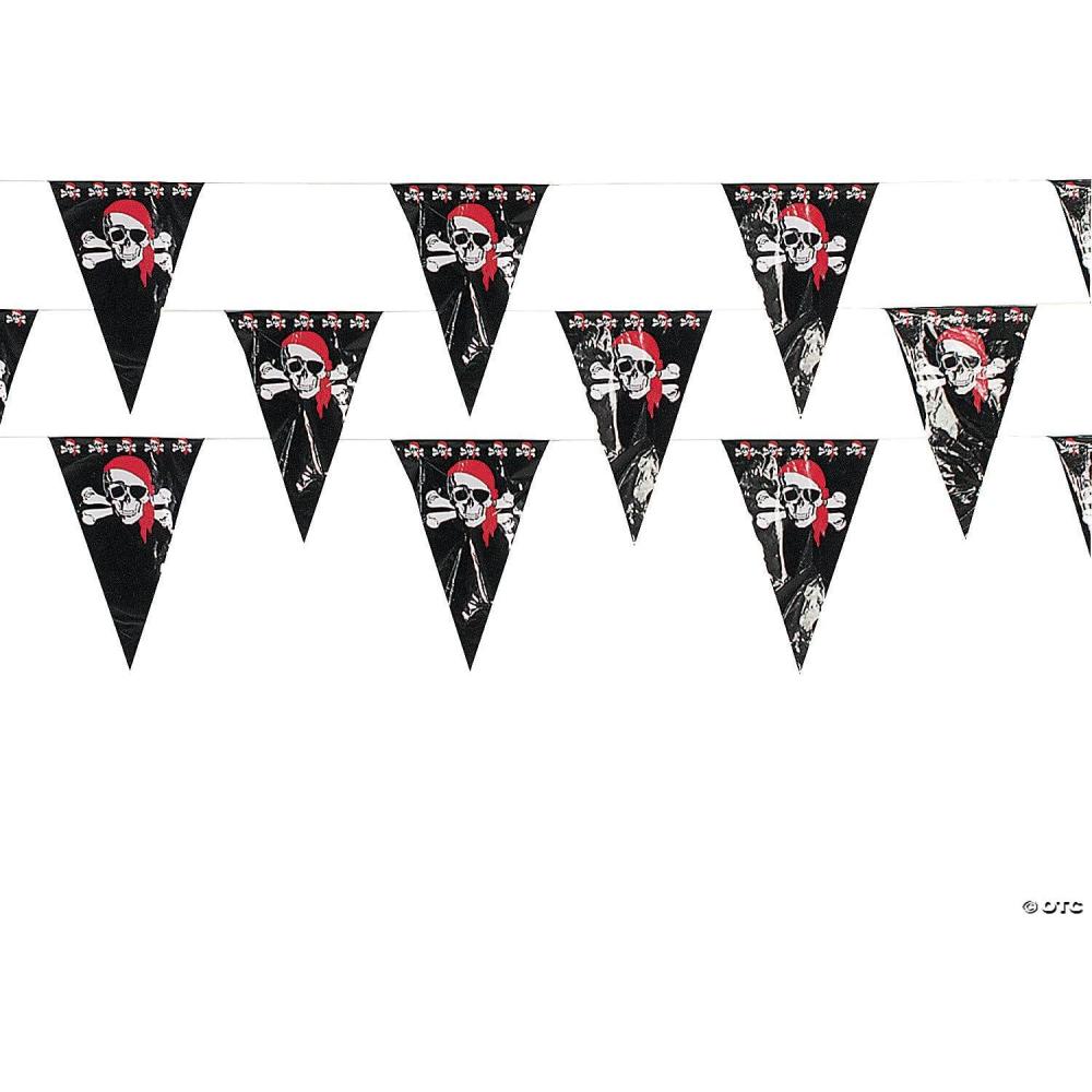 imagePirate Banner  Pirate Pennant  100 ft Jolly Roger Flag  1 Piece  Pirate Party Decorations  Pirate Decor  Pirate Birthday Party Decorations  Skull Party  Pennants  Hanging Dcor