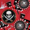 Fun Express Pirate Party Skull & Crossed Swords Paper Dessert Plates – Disposable Halloween Pirate Dessert Plates – Pirate Crossbones Skull Tableware Supplies Birthday Party Decoration – 8 Pieces