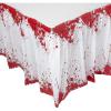 Fun Express 14 Ft. x 29″ Halloween Horror Party Bloody Red & White Plastic Table Skirt