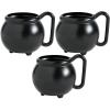 Fun Express Set of 12 Pieces Witch Cauldron Mugs, Holds 12 oz, Hocus Pocus and Halloween Party Supplies, Black