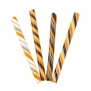 Fun Express Halloween Candy Cane Sticks 80 Count – Orange Flavored Bulk Candy Individually Wrapped for Party Favors | Perfect Halloween Treats for Kids Goodie Bags & Fall Celebrations(Orange)