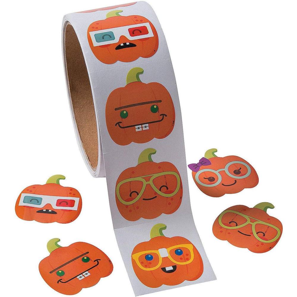 imageNerdy Pumpkin Roll Stickers for Halloween 100 Stickers