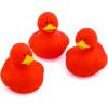 Fun Express Rubber 2″ Solid Color Duckies – 12 Ducks (White)(Orange)