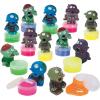 Fun Express Spooky Assorted Style Vinyl Squishy Slime Zombies – 3″ (Pack of 12) – Perfect for Halloween Prizes, Trick-or-Treat Giveaways, and Candy Alternatives