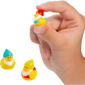 Fun Express 1/2″ Micro Brightly Colored Gnome Rubber Ducks – 24 Pieces