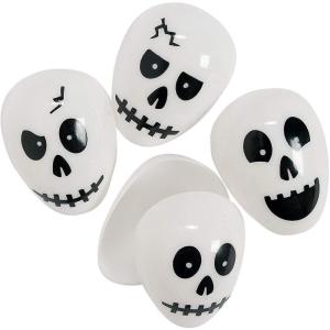 Fun Express Halloween Skull Easter Eggs – Bulk set of 72 – Halloween Party and Yard Trick or Treat Supplies