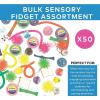 Fun Express Sensory Fidget Assortment Toys – Bulk Set of 50 Pieces – Classroom Giveaways and Party Favor Supplies