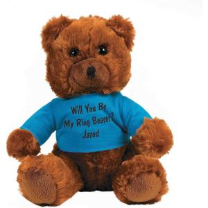 Fun Express Personalized Ring Bearer Stuffed Bear with T-Shirt – Toys – 1 Piece