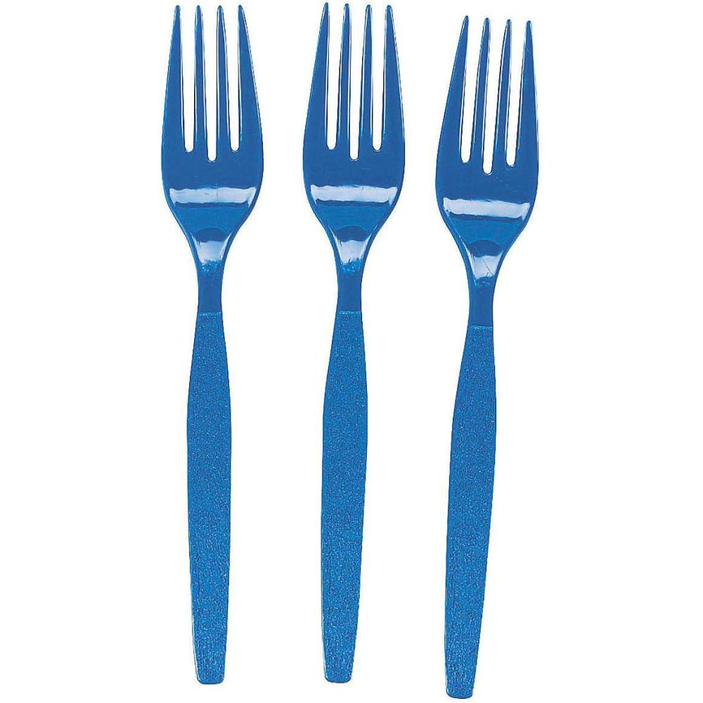 imageFun Express  Orange Plastic Forks 50 Pc  Party Supplies  Solid Tableware  Cutlery  50 PiecesRoyal Blue