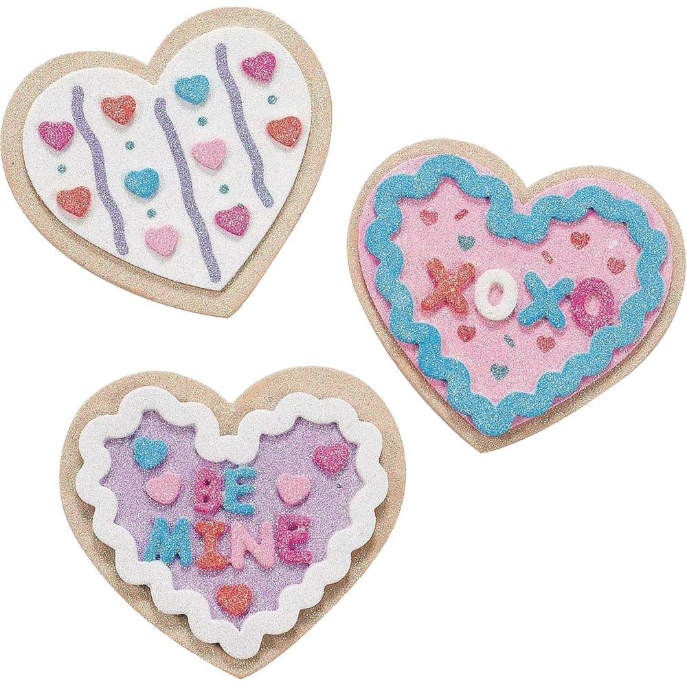 imageFun Express Valentine Cookie Foam Magnets Craft Kit  Makes 12  Valentines Day Crafts for Kids