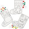 Color Your Own Christmas Stocking with Buttons Craft Kit – 7″ x 8″ (12 Sets) – Assorted Design – Ideal for Holiday Craft Activities and Festive Decorations