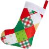 Fun Express 12″ x 18″ Patchwork Quilt-Style Christmas Stocking Decoration