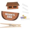 Fun Express 4″ x 2 1/2″ Brown Noah’s Ark Clothespin & Foam Craft Kit – Makes 12