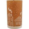 Brown Gingerbread House Style Luminary Wraps – 16.5″ x 9″ (Pack of 12) – Perfect for Christmas Parties, Holiday Gatherings, & Seasonal Decor