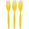 Fun Express – Orange Plastic Forks (50 Pc) – Party Supplies – Solid Tableware – Cutlery – 50 Pieces(Lemon Yellow)