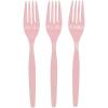 Fun Express – Orange Plastic Forks (50 Pc) – Party Supplies – Solid Tableware – Cutlery – 50 Pieces(Light Pink)