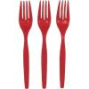 Fun Express – Orange Plastic Forks (50 Pc) – Party Supplies – Solid Tableware – Cutlery – 50 Pieces(Red)