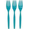 Fun Express – Orange Plastic Forks (50 Pc) – Party Supplies – Solid Tableware – Cutlery – 50 Pieces(Turquoise)