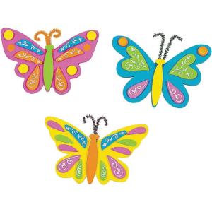 Butterfly Foam Magnets Craft Kit – Makes 12 – DY Spring Crafts for Kids and Fun Home Activities