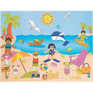 Day at The Beach Sticker Scenes – Makes 12, Includes Stickers and Backgrounds – Make A Scene for Kids