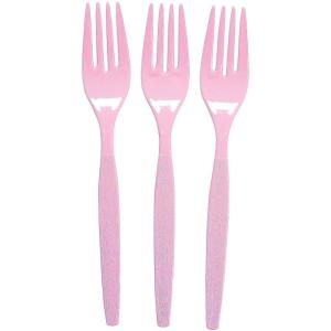 Fun Express – Orange Plastic Forks (50 Pc) – Party Supplies – Solid Tableware – Cutlery – 50 Pieces(Pink)