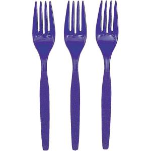 Fun Express – Orange Plastic Forks (50 Pc) – Party Supplies – Solid Tableware – Cutlery – 50 Pieces(Purple)