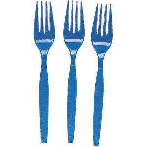 Fun Express – Orange Plastic Forks (50 Pc) – Party Supplies – Solid Tableware – Cutlery – 50 Pieces(Royal Blue)