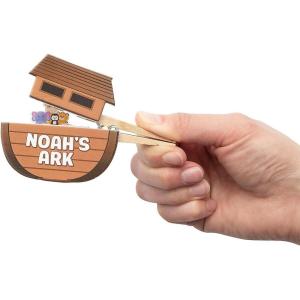 Fun Express 4″ x 2 1/2″ Brown Noah’s Ark Clothespin & Foam Craft Kit – Makes 12
