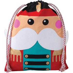 Fun Express Holiday Gift Christmas Tote Bags – 1 Piece – 14 x18 Inches – Great for Stockings, Gifts, Presents and Other Festive Ideas (Penguin)(Nutcracker)