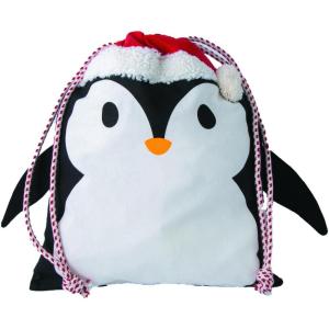 Fun Express Holiday Gift Christmas Tote Bags – 1 Piece – 14 x18 Inches – Great for Stockings, Gifts, Presents and Other Festive Ideas (Penguin)(Penguin)