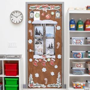 Fun Express Red & Green Christmas Door Decorating Kit – Festive Holiday Decor for Christmas Parties Family Gatherings Holiday Events & Seasonal Celebrations – Includes Ornaments Stickers – 34 Pieces