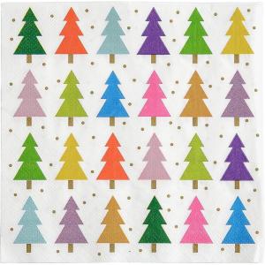 Merry & Bright Christmas Paper Multicolor Luncheon Napkins (6.5″) Pack of 16 – Disposable Party Napkins, Ideal for Festive Celebrations