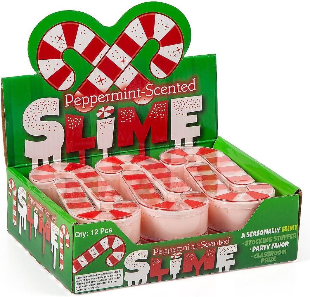 imageFun Express Festive Red ampamp White PeppermintScented Candy Cane Slimes 2quot x 4quot 24 Pcs  Perfect for Holiday Party Prizes and Stocking Stuffer