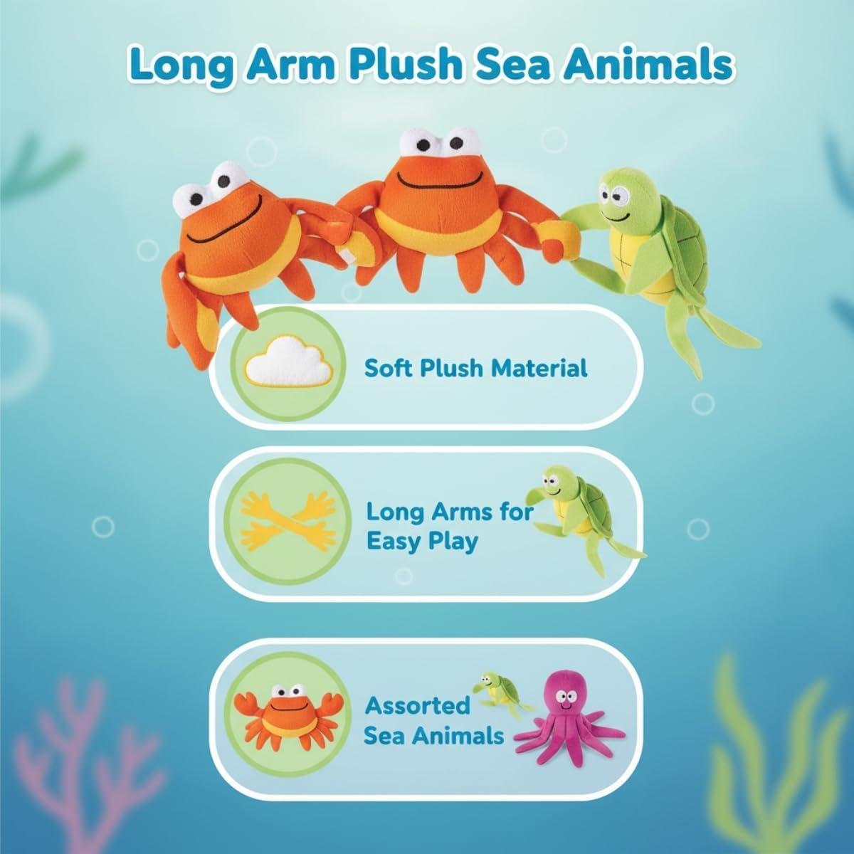 imageFun Express Long Arm Plush Sea Animals Creatures  Set of 12 in Octopus Shark Crab and Sea Turtle  Party Favors and Toys  VBS Vacation Bible School SuppliesDecor