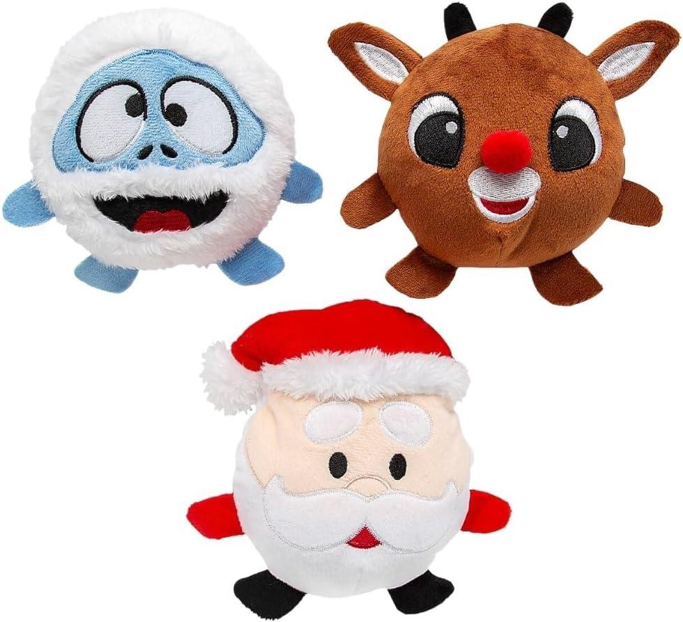 imageFun Express Rudolph The RedNosed Reindeer Assorted Design Round Plush Stuffed Characters 5quot 12 Pcs  Perfect for Christmas Party Favors Stocking Stuffers Prizes ampamp More