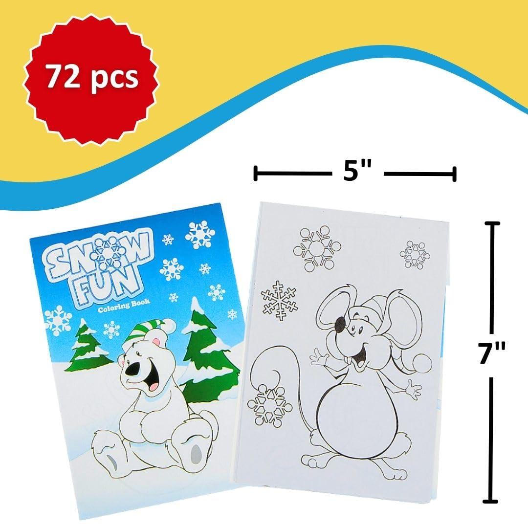 imageFun Express Winter Wonderland Coloring Books Bulk Set of 72 Winter and Christmas Party Favor Handouts for Kids