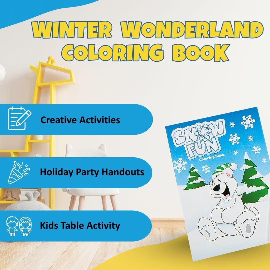 imageFun Express Winter Wonderland Coloring Books Bulk Set of 72 Winter and Christmas Party Favor Handouts for Kids