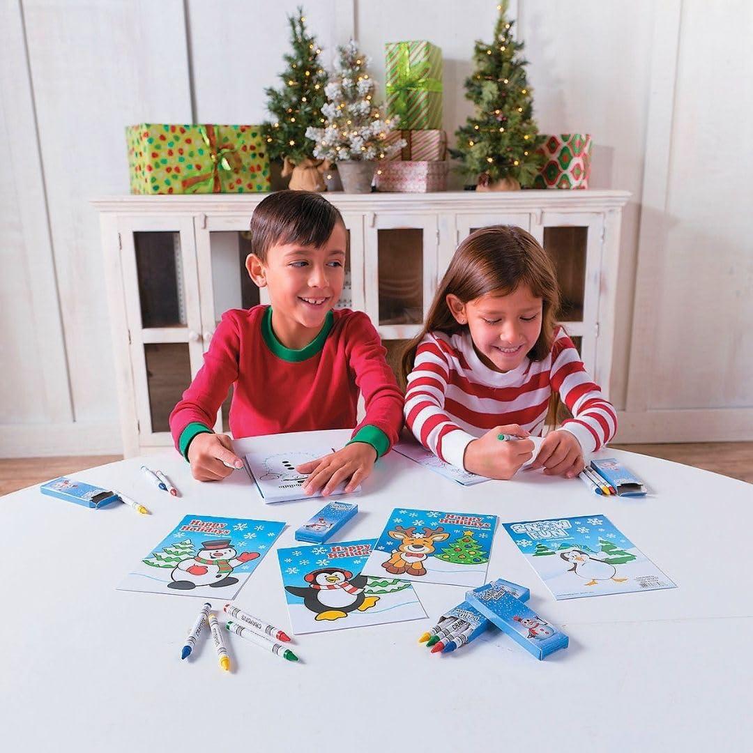 imageFun Express Winter Wonderland Coloring Books Bulk Set of 72 Winter and Christmas Party Favor Handouts for Kids
