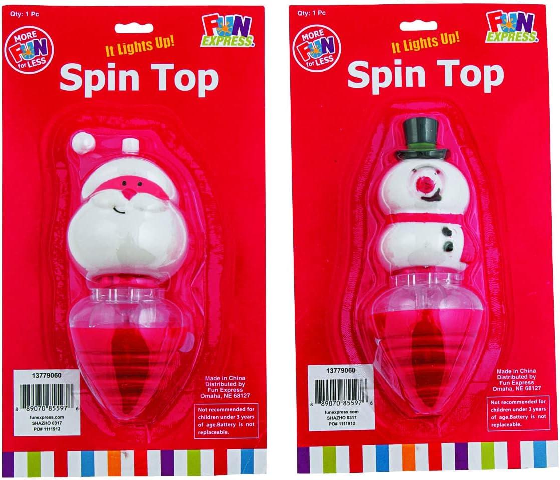 imageLightUp Holiday Spin Tops for Kids and Adults Plastic Christmas Party Favors